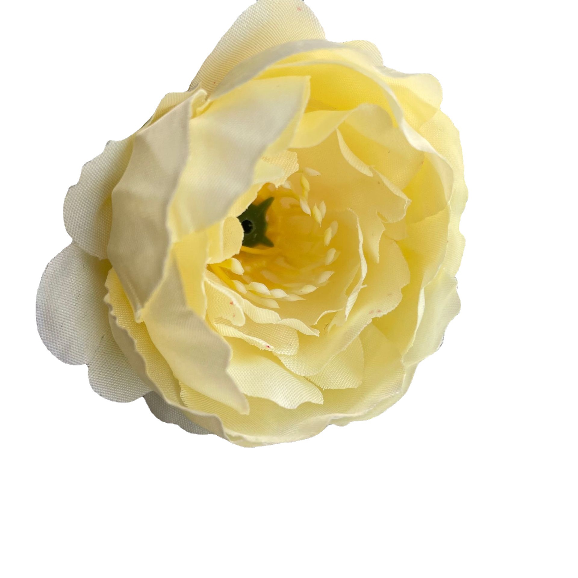 仿真花头diy材料包手工簪花发箍假玫瑰花头跨境绢布假花单朵批发白底实物图