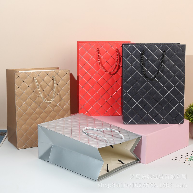 四色时尚深压纹手提礼品袋伴手礼袋购物包装送礼厂家直供