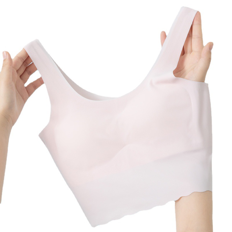 5A Antibacterial Girls' underwear, bra, seamless mini vest, summer thin, growth period junior high school girl strapless vest Item Picture