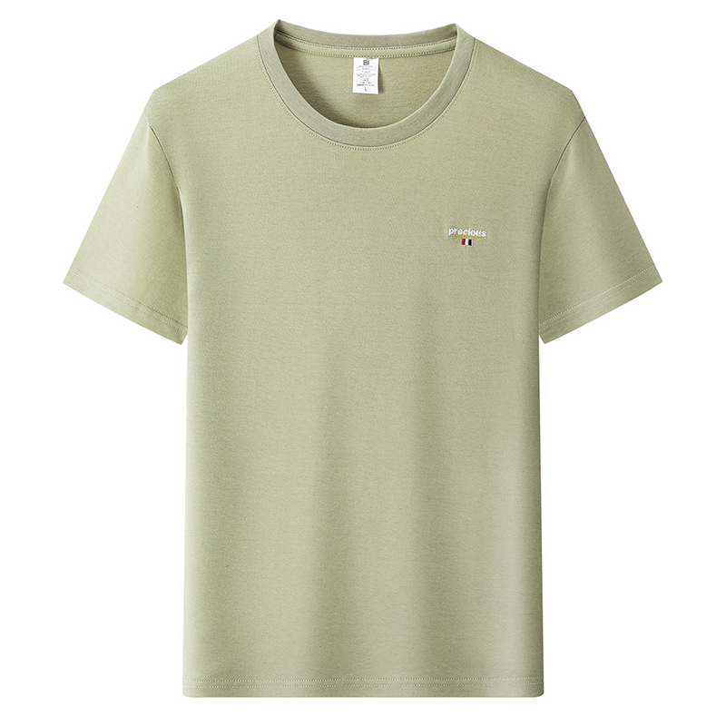 2025 Summer New pure cotton T-shirt for men, middle-aged Korean style casual fashion Trend embroidered round-neck T-shirt for short-sleeved men Item Picture