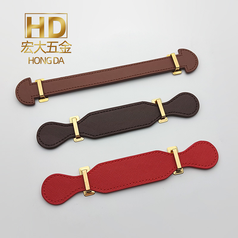 厂家直销仿皮车线提手压线款五金拉手皮革包带礼盒手提拉手