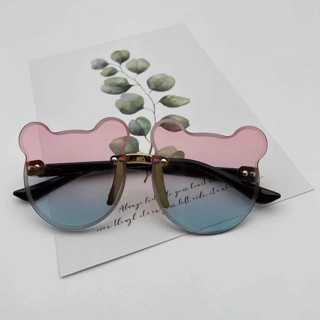 Little Bear Street Style Children's fashionable glasses, internet-famous street style glasses, frameless, funny, trendy, cool and stylish sunglasses Specification image