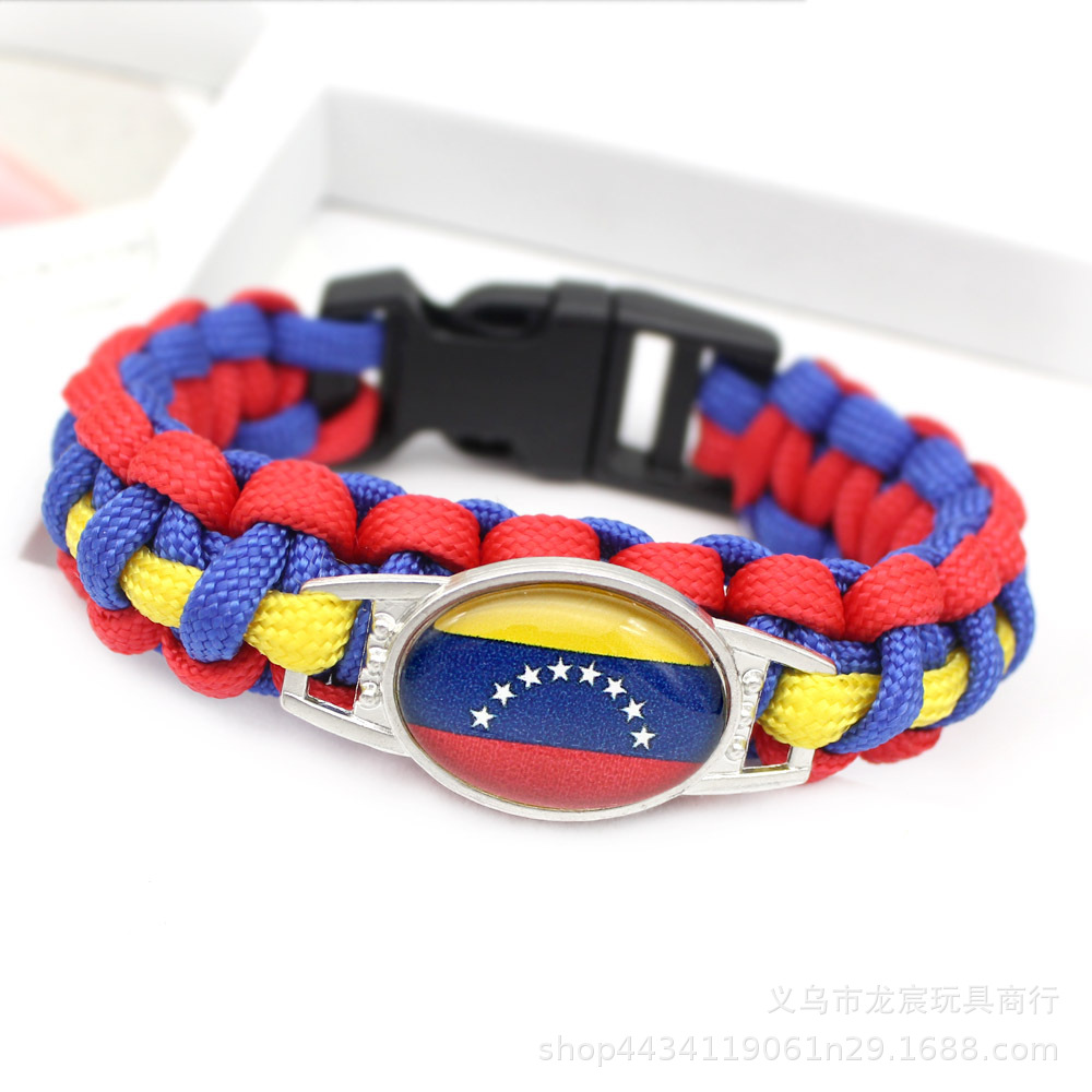 世界各国国旗手环 委内瑞拉 巴拉圭  国旗伞绳编织手链