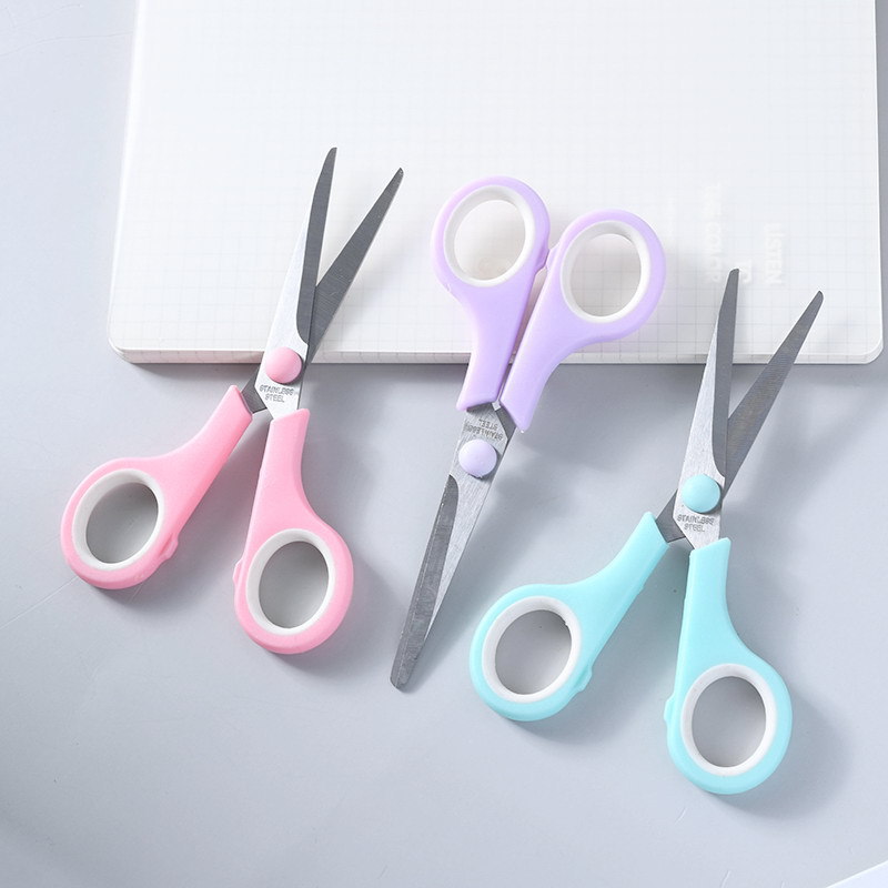 Manufacturer Rubber Plastic stainless steel Macaron color art scissors Office supplies color size student stationery scissors Application Scenario
