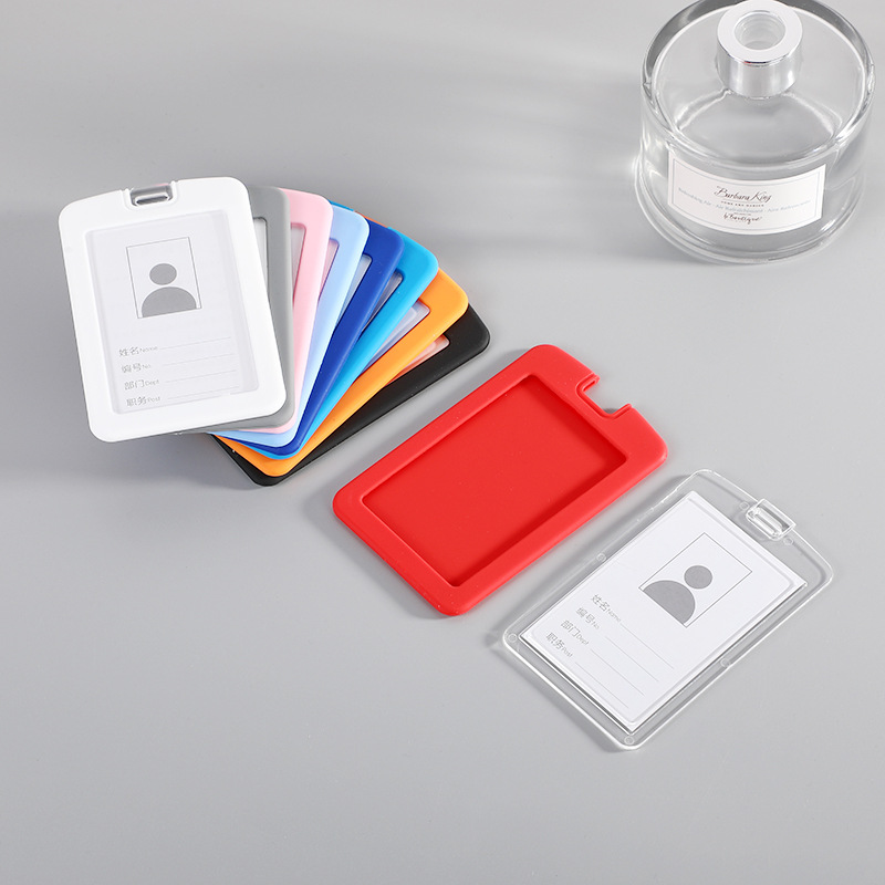Silicone card, acrylic card, work ID, employee name tag, ID card holder, work ID, name tag, access control card holder details Picture