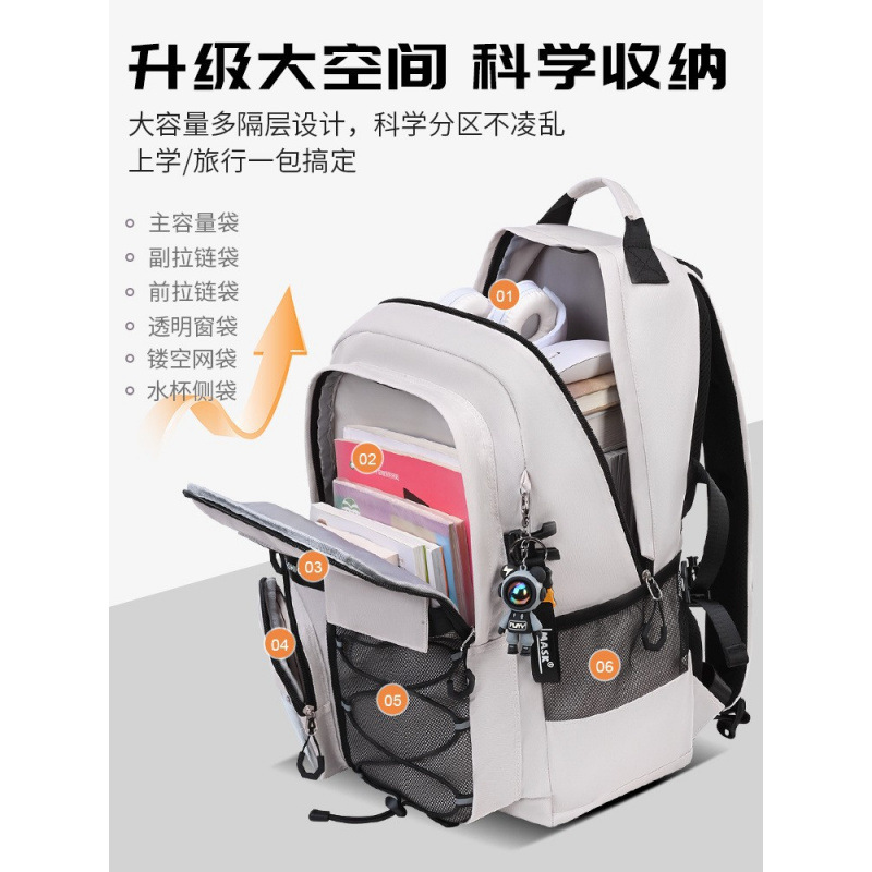 Cross-border primary and junior high school boys' burden reduction and spine protection schoolbags for middle school students and high school girls' large-capacity backpacks Specification image