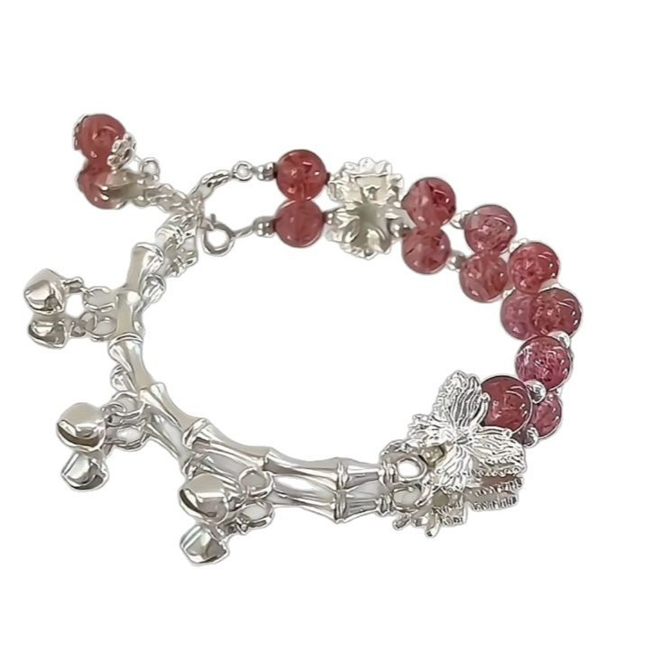 Half-bracelet butterfly beaded bracelet for girls, exquisite design, high appearance level, sweet student jewelry, best friend bracelet Item Picture