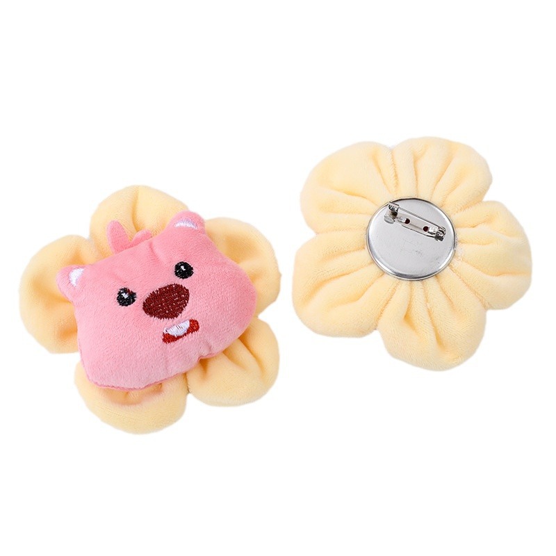 Cute Beaver Flower Internet Red Ruby Plush Hair Clip Cartoon Soft Cute Girl Scrunchie Accessories Accessories Item Picture