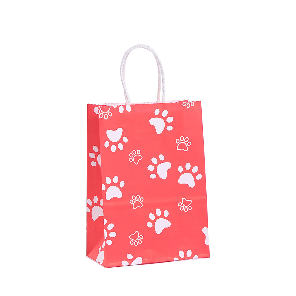Amazon's best-selling kraft paper party birthday dog footprint themed dining packaging bags for home item storage Item Picture