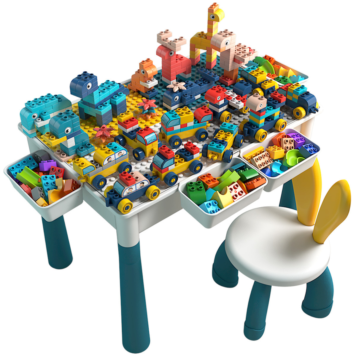儿童积木桌多功能兼容乐高大颗粒积木大号益智男孩拼装玩具3-6岁详情图5