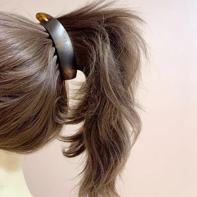 The popular high ponytail banana clip exudes a high-end, seamless hairpin, women's headwear, Korean grab clip, elegant vertical hairpin, hair accessory Specification image