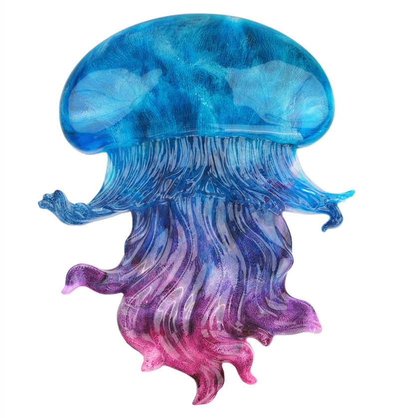 diy epoxy resin jellyfish sea biology mirror silicone mold drop glue mold Specification drawing