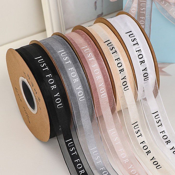 2.5cm snow gauze ribbon flower packaging gauze ribbon 520 gift cake decoration colorful ribbon flower bouquet Silk ribbon Satin ribbon material