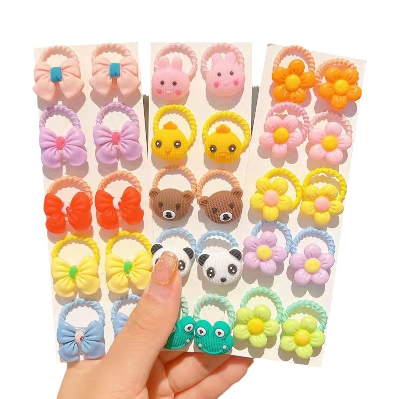 2023 Children's Cartoon Rubber Band Cute Does Not Hurt Hair Cord Small Net Red New Ring Ring Hair Cord Hair Band Item Picture