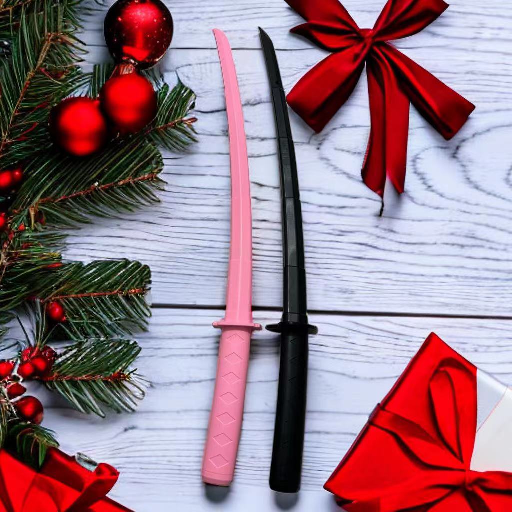 Cross-Border Gravity Telescopic Spiral Sword Radish Knife Telescopic Knife Toy Samurai Telescopic Decompression Rotating Trend Toy
