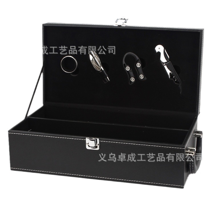 Specializing in the production of double diamond-shaped leather box packaging gift boxes, red wine boxes, wine leather cases, and two-bottle bottles Item Picture