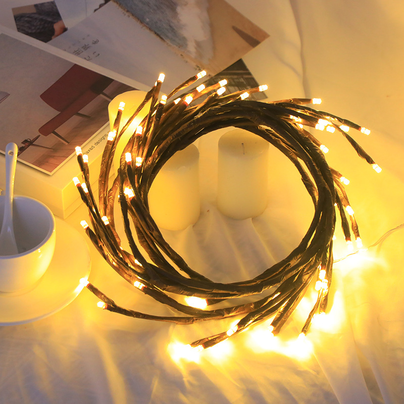 LED branch and rattan light Christmas decoration, flexible rattan light bedroom and living room warm atmosphere decoration light Application Scenario