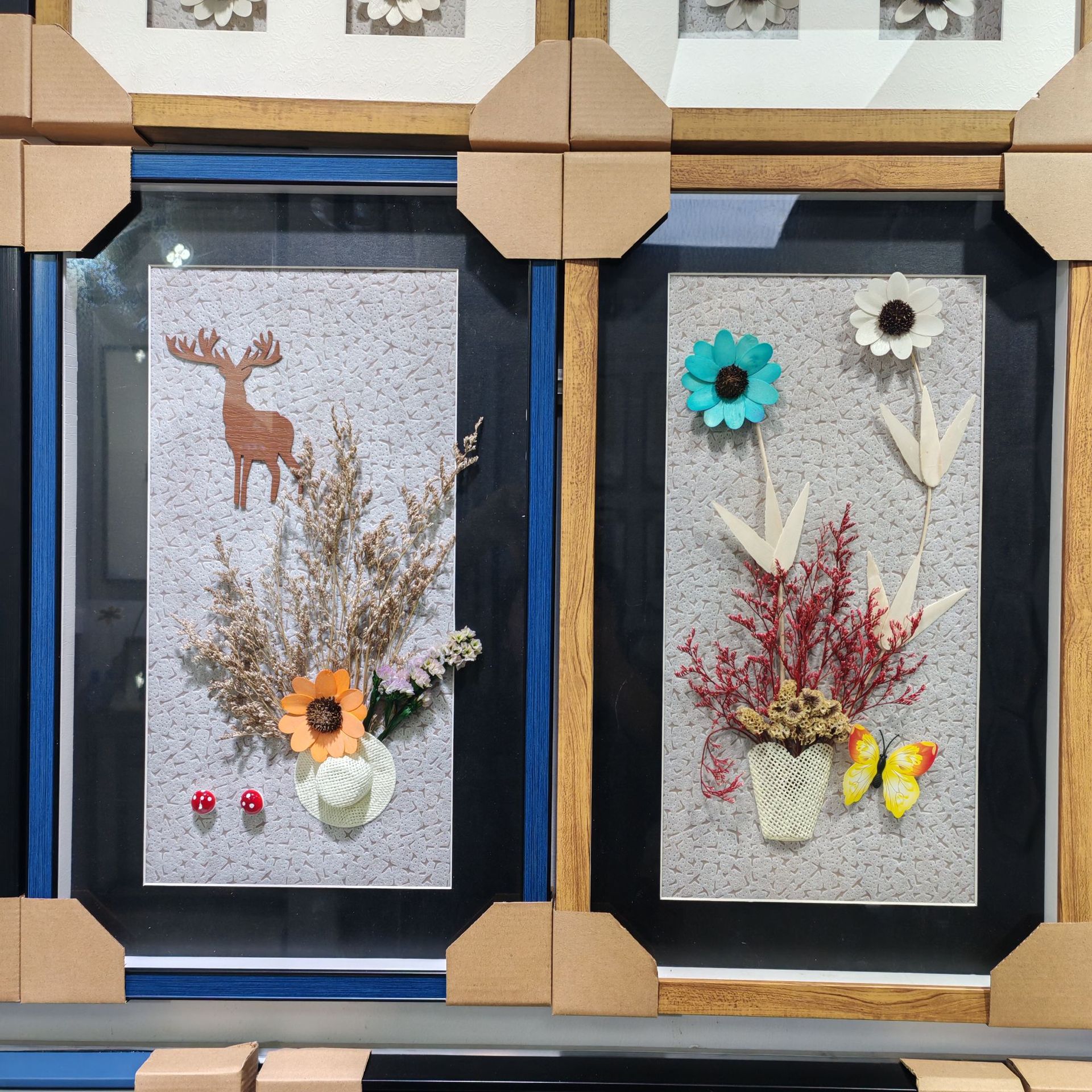 跨境外贸永生干花相框长方形手工装饰画无痕挂墙款式多 尺寸33*53