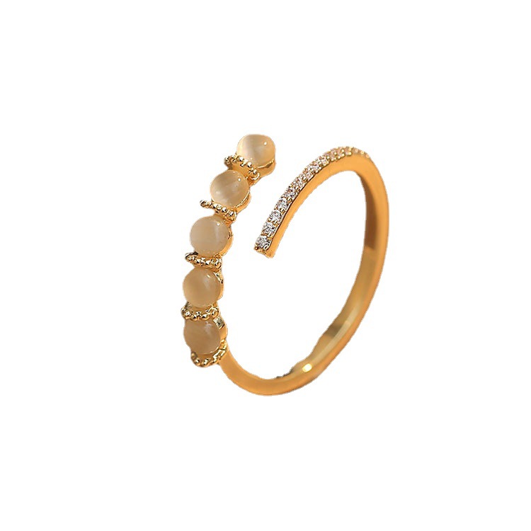 猫眼石戒指简白底实物图