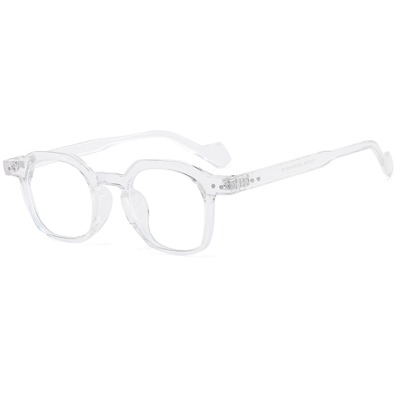 New style retro custom-made anti-blue light flat glasses with polygonal frames for men and women to modify face shapes without makeup Application Scenario