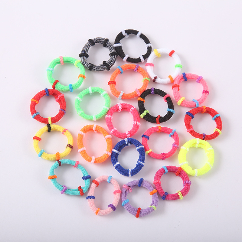 Korean-style towel ring, fashionable and colorful series, children's hair tying rope, non-damaging high-elasticity towel ring hair accessory wholesale Specification image