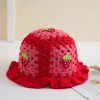 The new Japanese-style ruffled cartoon fisherman hat is cute, sweet and fresh. It is a hand-knitted crocheted and hollowed-out woolen cap Specification image