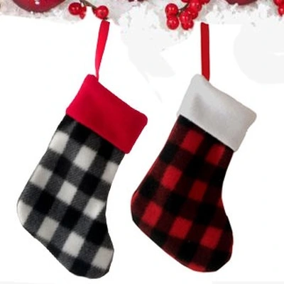 2021 Cross-Border Christmas Decorations Pendant Christmas Gift Bag Striped Children's Candy Bag Small Pendant Christmas Stocking