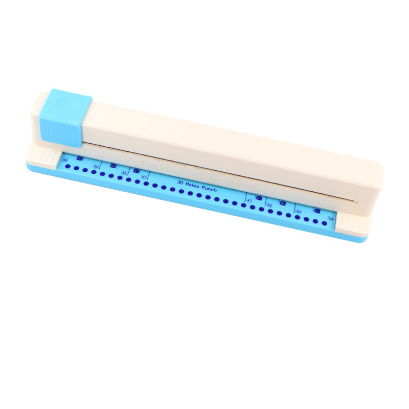 Hand-pushed hole puncher, 30-hole A4 loose sheet multi-hole puncher, portable student office diy manual hole puncher Specification image
