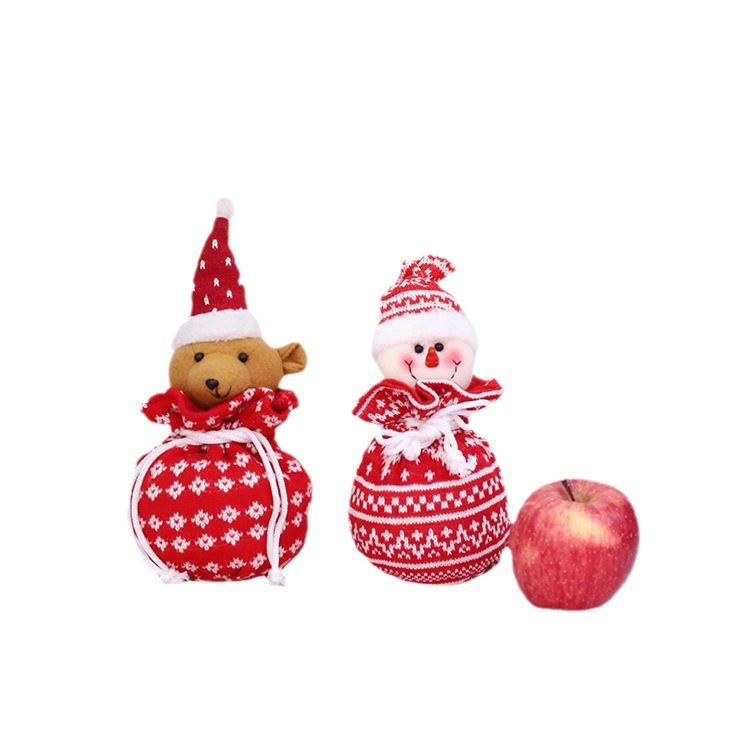 Christmas Supplies Santa Snowman Elk Knitted Apple Bag Christmas Children's Goodie Bag Gift Bag Item Picture