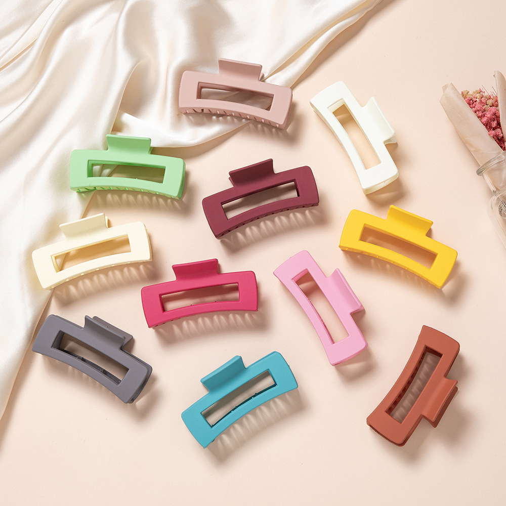 cross border amazon square frosted grip clip hair clip back head clip 10.5cm large shark hair grip