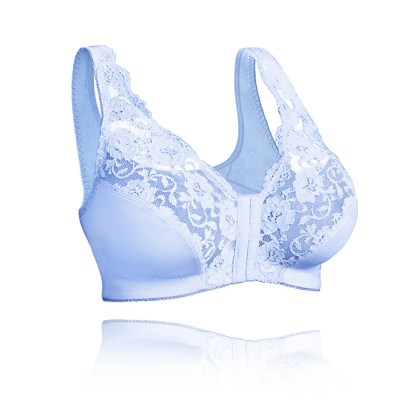 Stock Europe And The United States Front Buckle Sports Bra Large Size Underwire Underwear Cross-Border American Front Vest Lace Bra Item Picture
