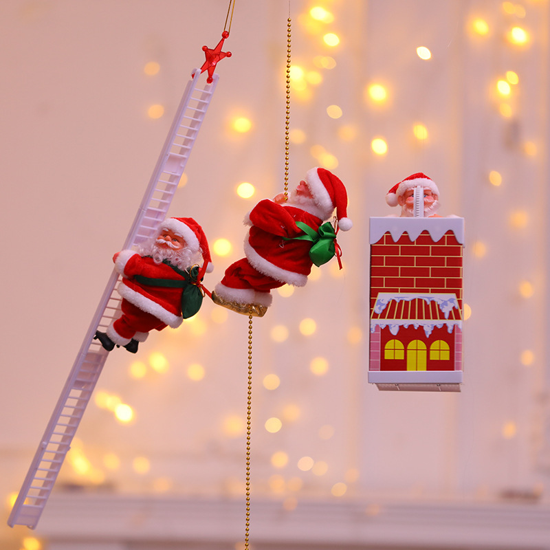 European-style Christmas electric climbing bead Santa Claus home, children's electric toys, Christmas gift decorations Specification image