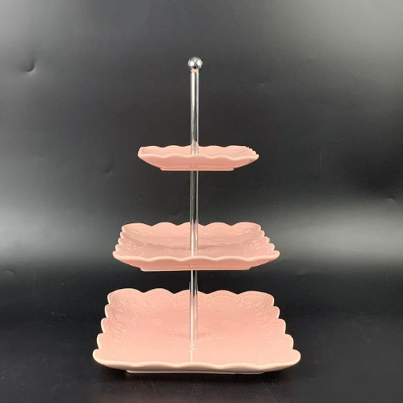 Ready-made ceramic fruit platter, living room coffee table, creative fruit platter, multi-layer, three-layer relocation, double-layer display of snack and fruit platter Application Scenario