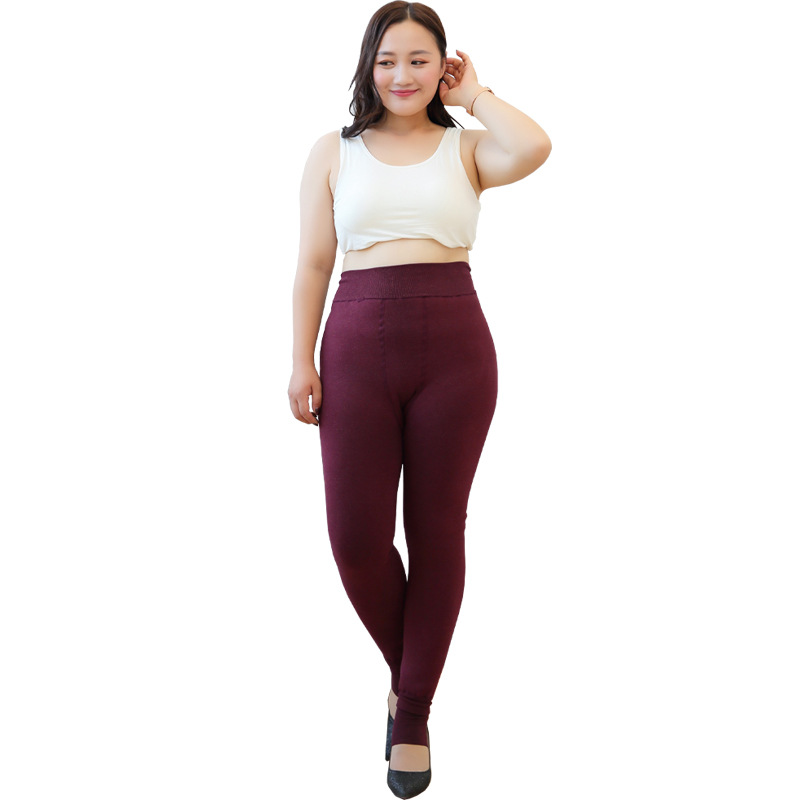 1014 nuevo engrosado más tamaño gordo MM leggings yiwu tamaño grande alta estiramiento más fleece pantalones calientes al por mayor Item Picture