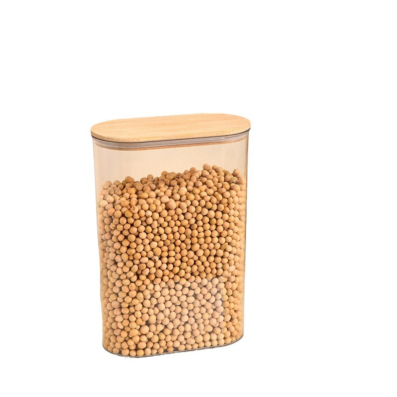 Household Kitchen Classification Sealed Jar Bamboo Lid Food Storage Jar Grain And Miscellaneous Grain Food Moisture-Proof Jar Storage Jar Item Picture