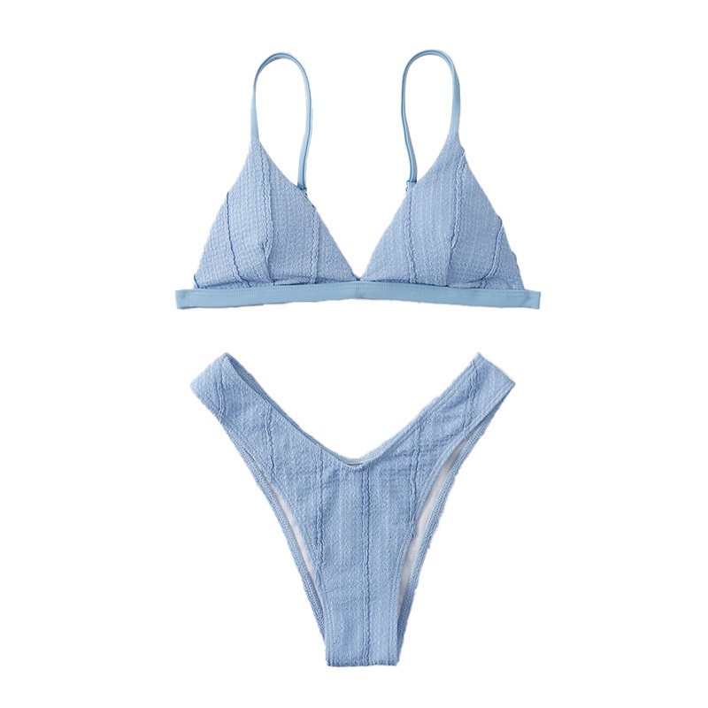 Solid color band bikini 2023 new style sexy European and American women's two-piece swimsuit for hot spring vacation Item Picture