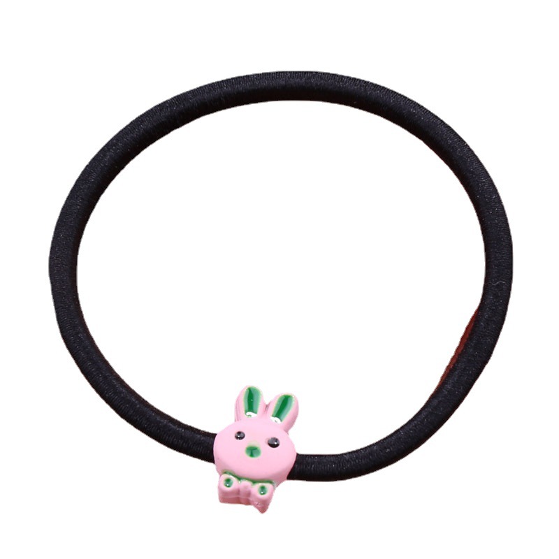 Korean cute little rabbit hair tie basic style base hair tie, colorful rubber band cartoon children's head accessory wholesale Item Picture