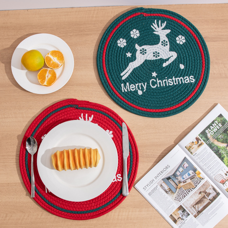 Wholesale Of Handmade Cotton Rope Woven Tablecloths, Heat Insulation Pads And Table Mats For European, American And Japanese Hotels, Western Restaurants And Home Furnishings details Picture