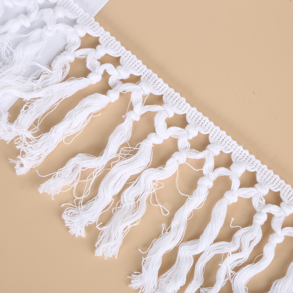 Factory stock: Cotton thread, hand-knotted tassel lace, pure cotton lace, curtain tassels, clothing and home textile accessories, lace webbing details Picture