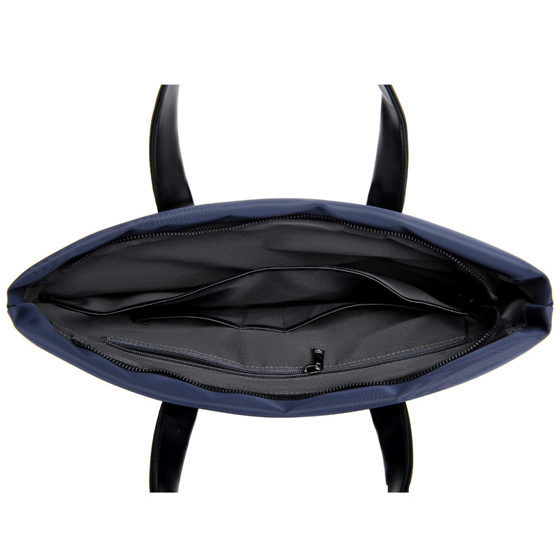 Men's laptop bag with logo printing, business Oxford cloth briefcase, corporate conference bag, 14 inches Item Picture