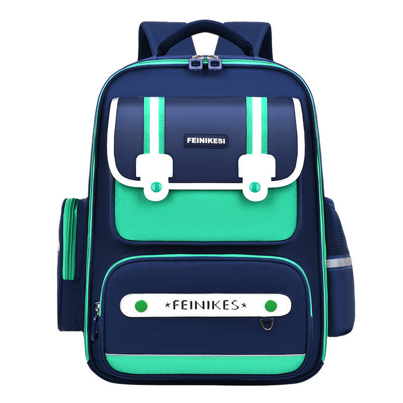 New School Style Children's Schoolbag 1236 Grade School Students To Protect The Spine Breathable Load Reduction Backpack Spot Item Picture