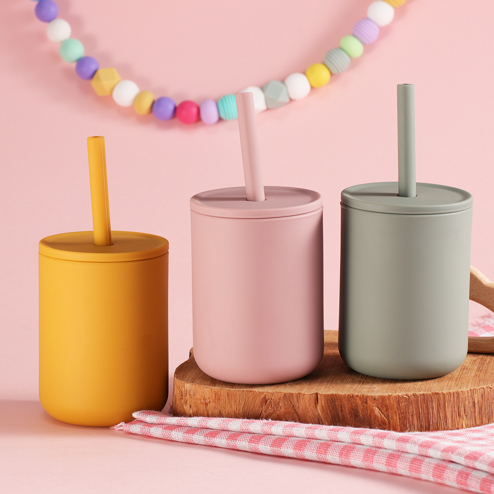 Amazon's New Silicone Learning Cup Baby Drinking Water Children Sippy Cup Baby Drinking Cup Training Practice Drinking Cup