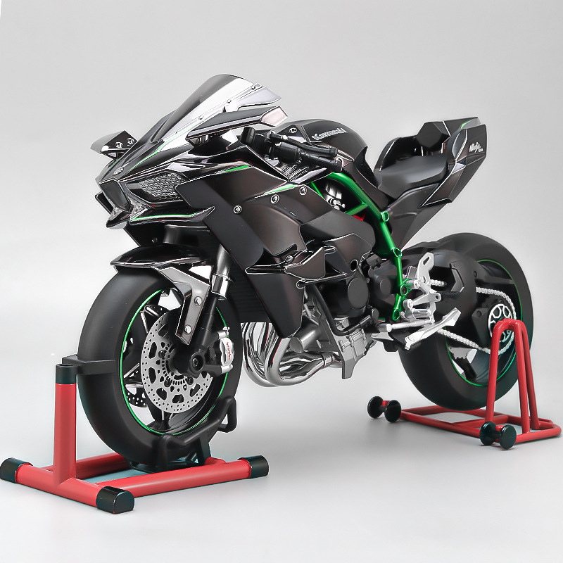 XLG【超大号】打火启动喷雾川崎H2R1：6动态合金摩托车模型摆件详情36