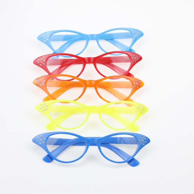 Wholesale of adult and children's glasses in 2026, Korean version, men's and women's retro glasses, cat-eye decorative flat glasses, plum blossom details Picture
