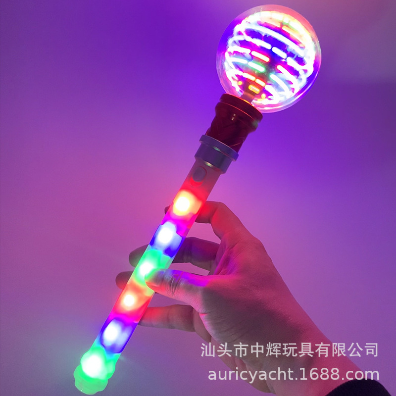 Toy Hand-Held Stick Wholesale Hand-Held Rotating Stick Light Stick Christmas Cheer Magic Stick Huaixing 654 details Picture