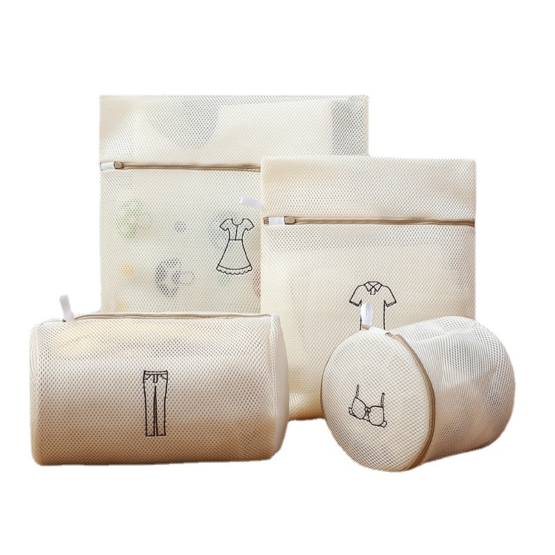 Wholesale Thickened Sandwich Embroidery Laundry Bag Japanese And Korean Double Embroidered Care Bag Bra Bag Anti-Deformation Mesh Bag Specification drawing