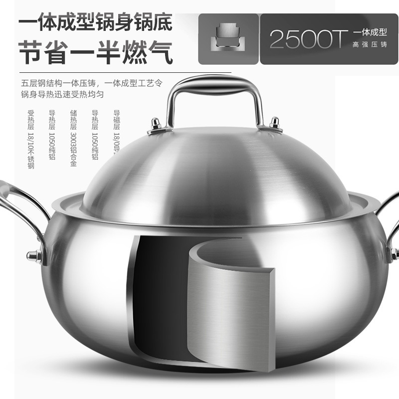 German Steamer 316 Stainless Steel Steamer Household Thickened Apple Pot Induction Cooker Soup Pot Small Steamer Foreign Trade Export Specification drawing
