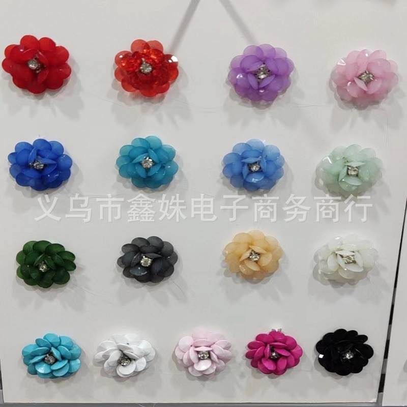 Colorful imitation jade exquisite camellia dyed flower DIY accessories
