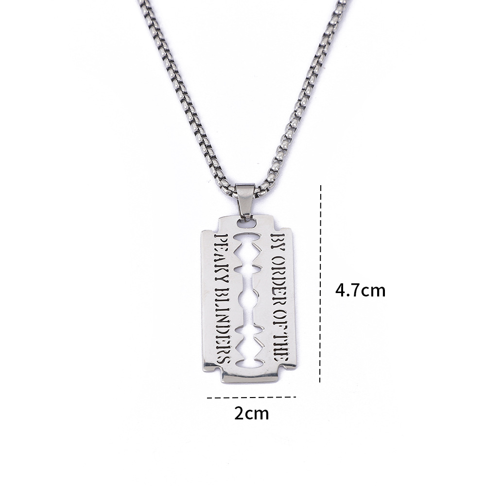 Peaky Blinders razor blade necklace, movie jewelry, stainless steel pendant necklace for men Application Scenario