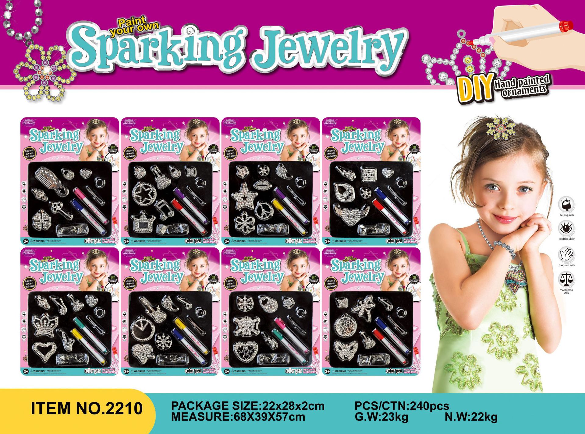 Cross-border jewelry diy coloring girls' toys, princess jewelry toys, children's headbands, magic wands, crown jewelry batches Application Scenario